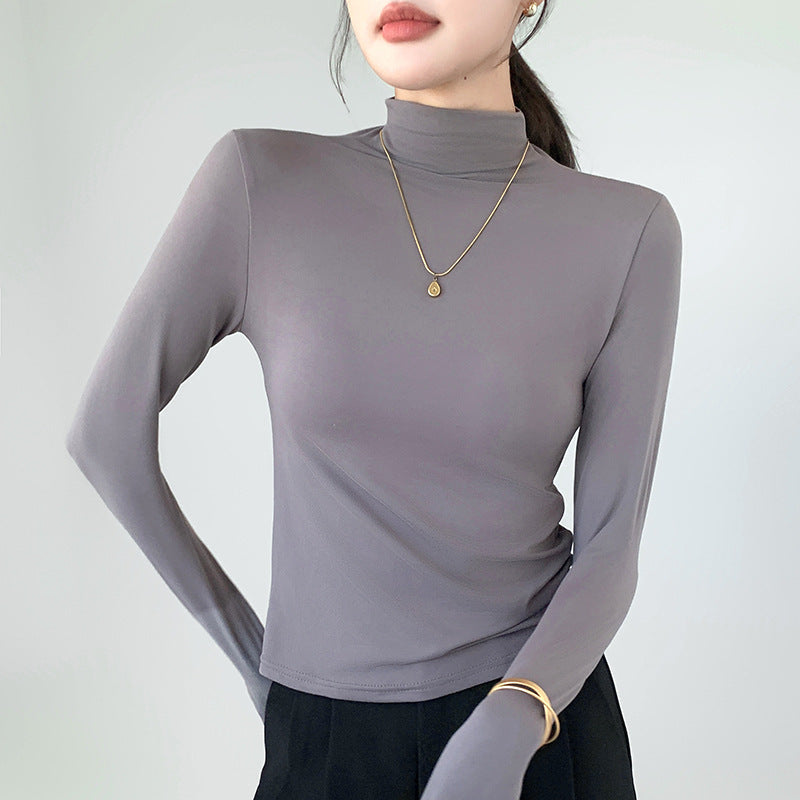 Slim Fit Warm Outer Wear Long-sleeved T-shirt Top