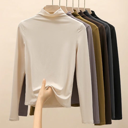 Slim Fit Warm Outer Wear Long-sleeved T-shirt Top