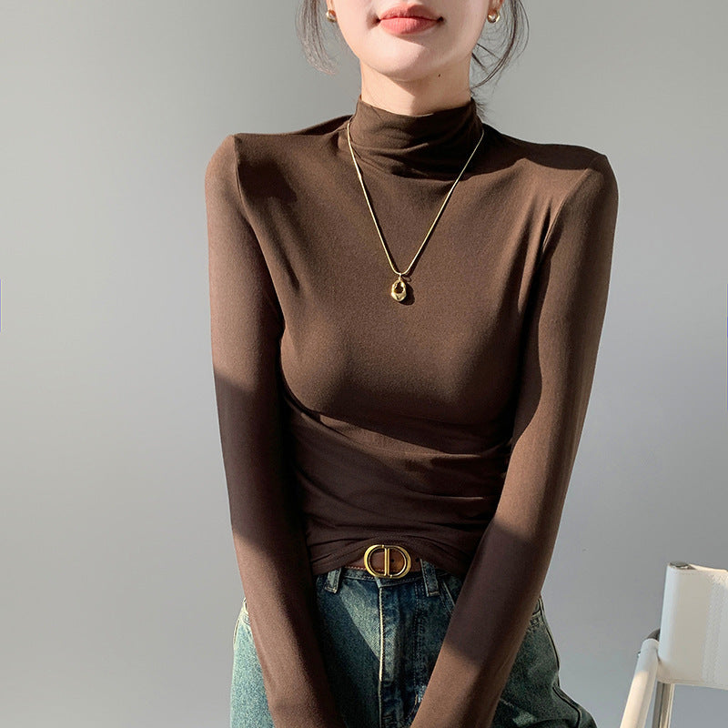 Slim Fit Warm Outer Wear Long-sleeved T-shirt Top