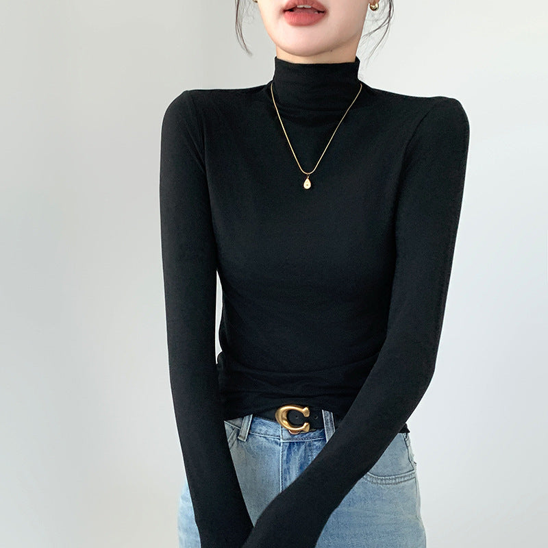 Slim Fit Warm Outer Wear Long-sleeved T-shirt Top