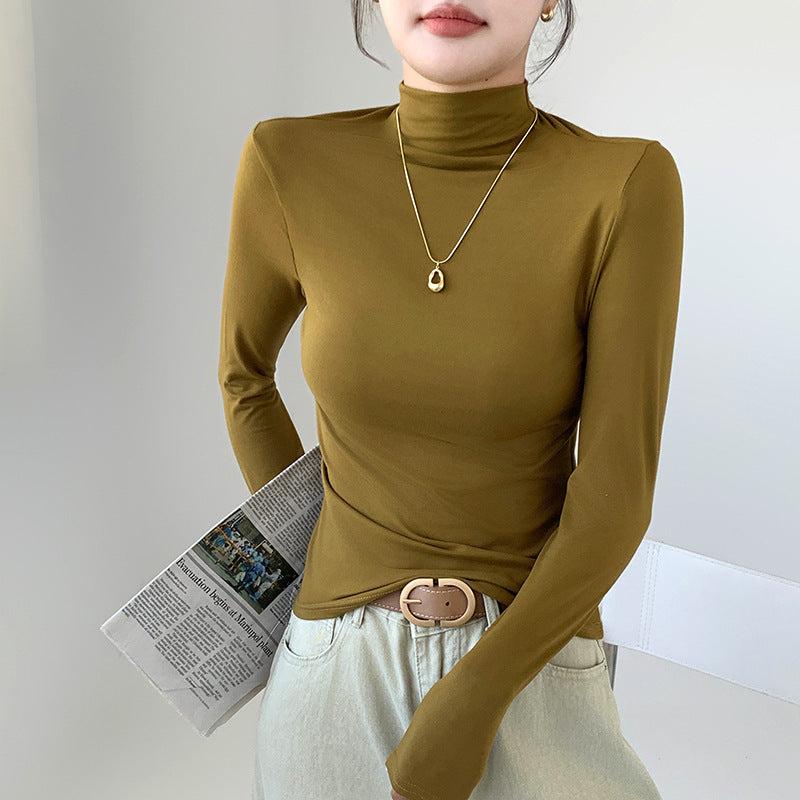 Slim Fit Warm Outer Wear Long-sleeved T-shirt Top