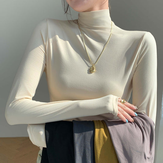 Slim Fit Warm Outer Wear Long-sleeved T-shirt Top